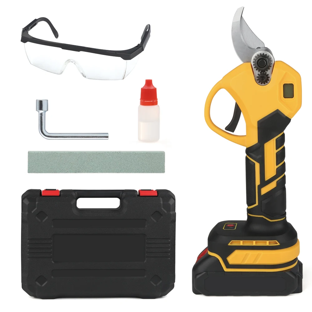 Electric Pruning Shears Cordless Pruner with 21V Rechargeable Lithium Battery Powered  Pruner Cutter for Garden