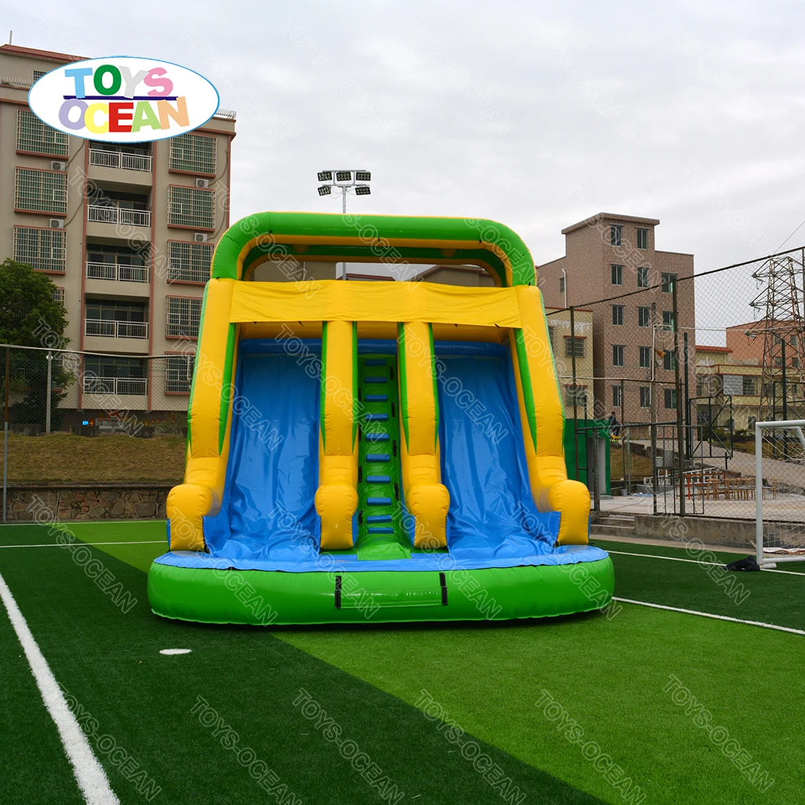 Custom commercial large adult slide with pool kids inflatable water slide for sale