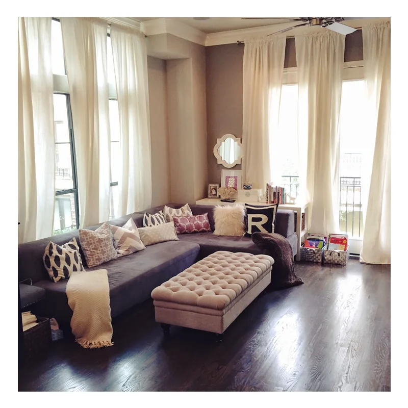 High Quality Blackout Linen Window Curtain Fabric Indoor Hotel Sunscreen Oriental Manual Fabric Hotel Brand Curtains