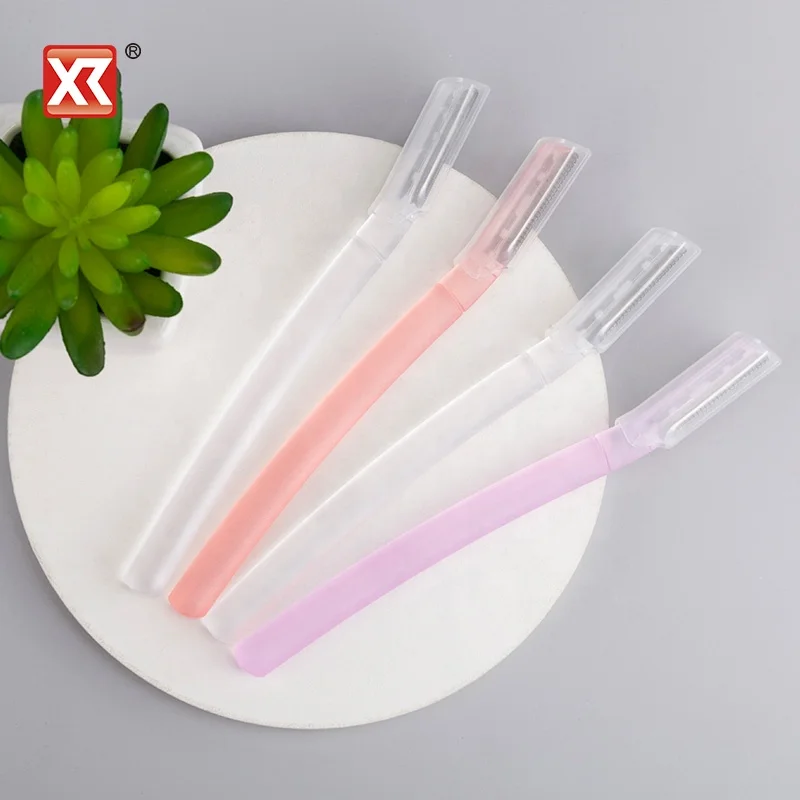 Private label stainless steel face exfoliating eyebrow razor dermaplaning professional tool set pack