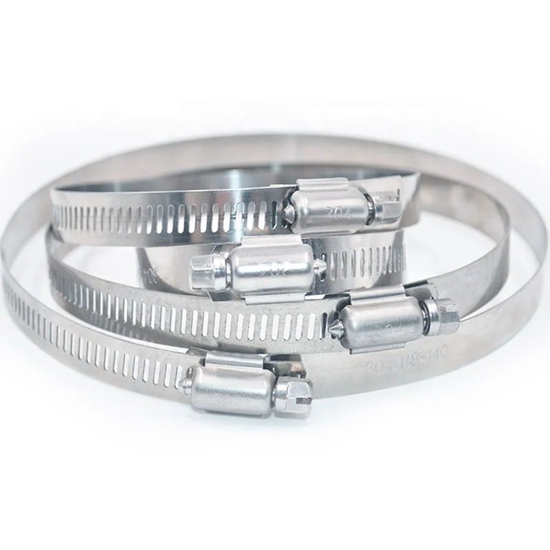
27-51mm 304 Stainless Steel Drive Hose Clamps American Type Gear Worm Fuel Tube Line Water Pipe Fastener Fixed Clip Spring Hoops 