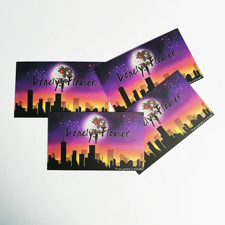 Custom Design Printing Lined Art Paper Cards Greeting Gift Post Cards Business Thank You Cards