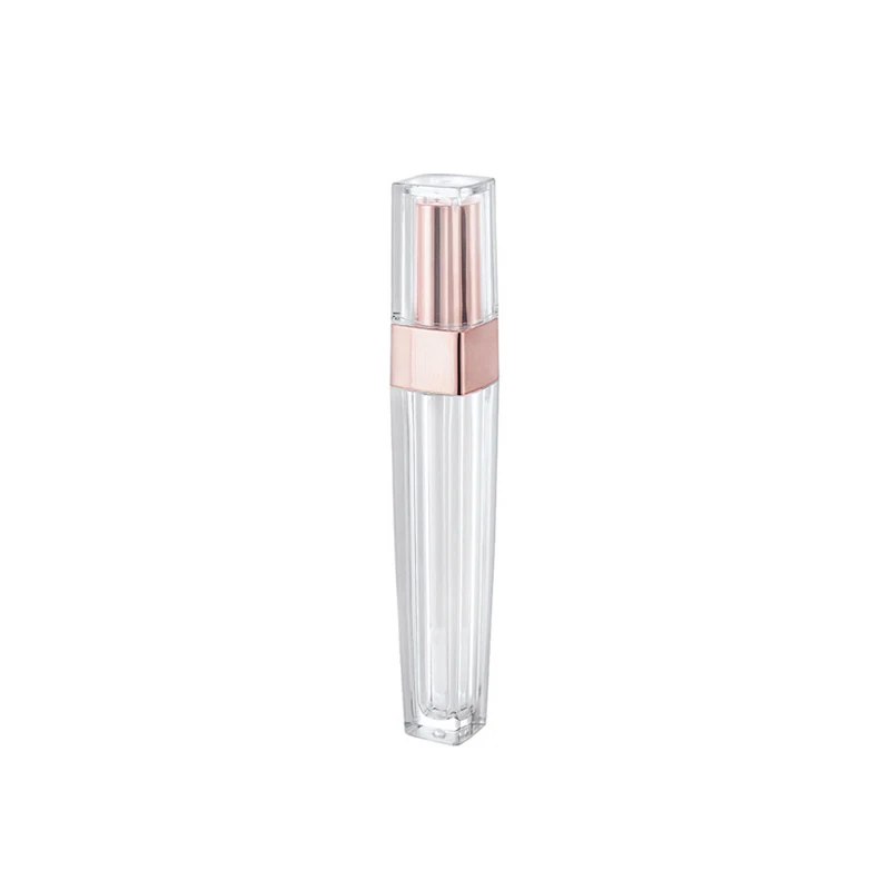 popular luxury 6ml plastic double layer pencil transparent rose gold lip gloss tubes empty clear liquid lipstick container tubes