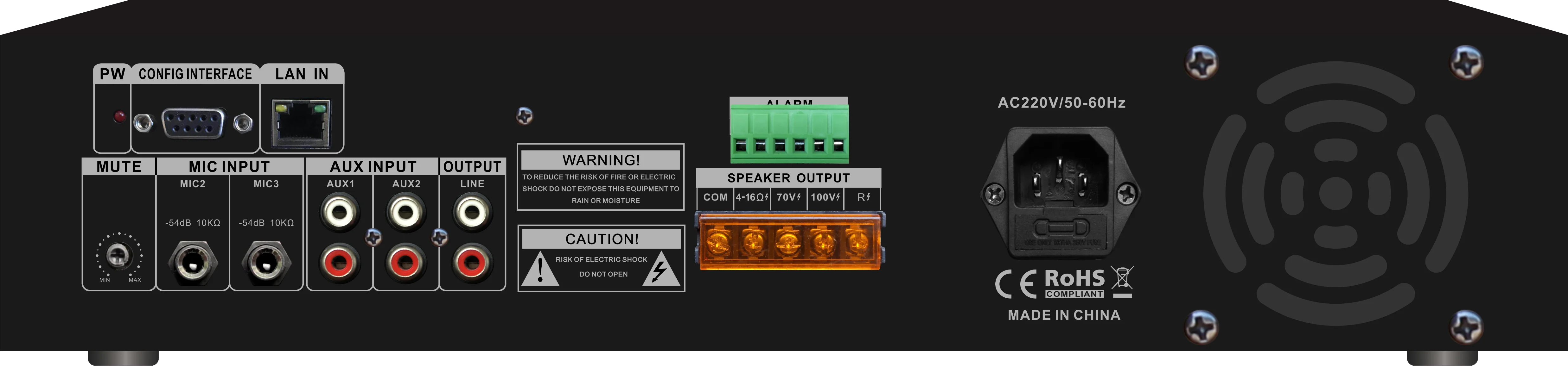 RH-AUDIO IP Universal Soundboard Mixer Audio with 60W 120W Background Music