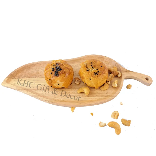 High Quality Rubber Wood Natural Homeware Dinner ware Food Display EOM Laser Logo Wooden Pizza Plate