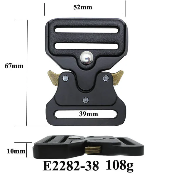 Custom 38mm Webbing Best Quality Webbing Bulk Adjustable Metal Quick Fast Side Release Outdoor Tactics Belt Buckle