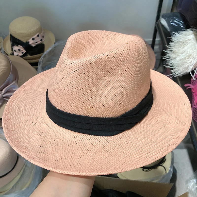 Fashion paper Straw Cuban fedora Hat Cheap Trilby Panama Beach Summer Style Unisex cap