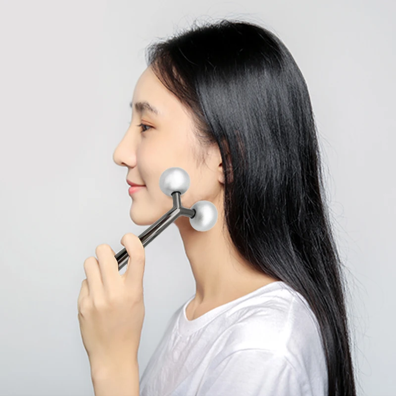 Beauty 3d Skin Care Tool Reduce Wrinkles Metal Face Lifting Massager Face Roller For Eye Cheeks Forehead Neck