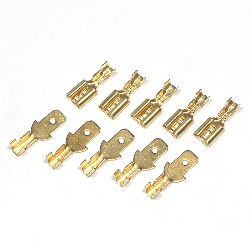 Plug spring connector spade type quick crimp terminals 900PCS boxed male female 2.8mm4.8mm6.3mm with insulation sheath