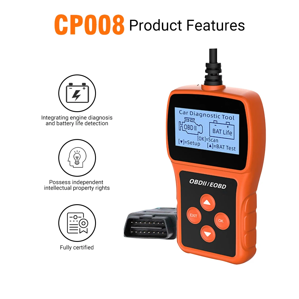 Diagnostic Car Reader Tool Auto OBD Battery Lifespan Tester Automobile Code Reader Car Fault Detector