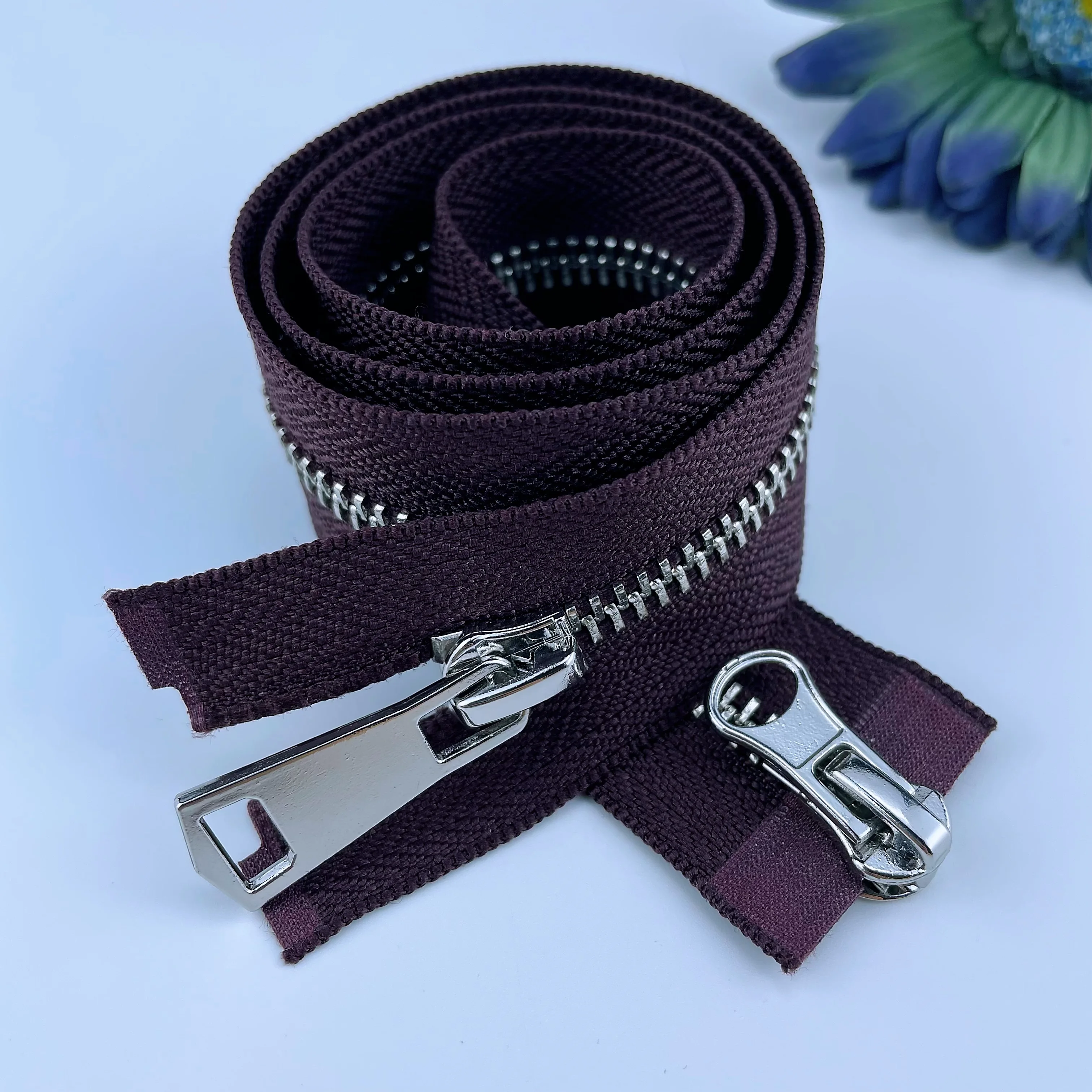 Zipper Puller Tape Fix Zipper Zip Slider Repair Instant Kit Square Teeth Clothing Recycled Metal Full Zip Pull #5 for Bag Fabric