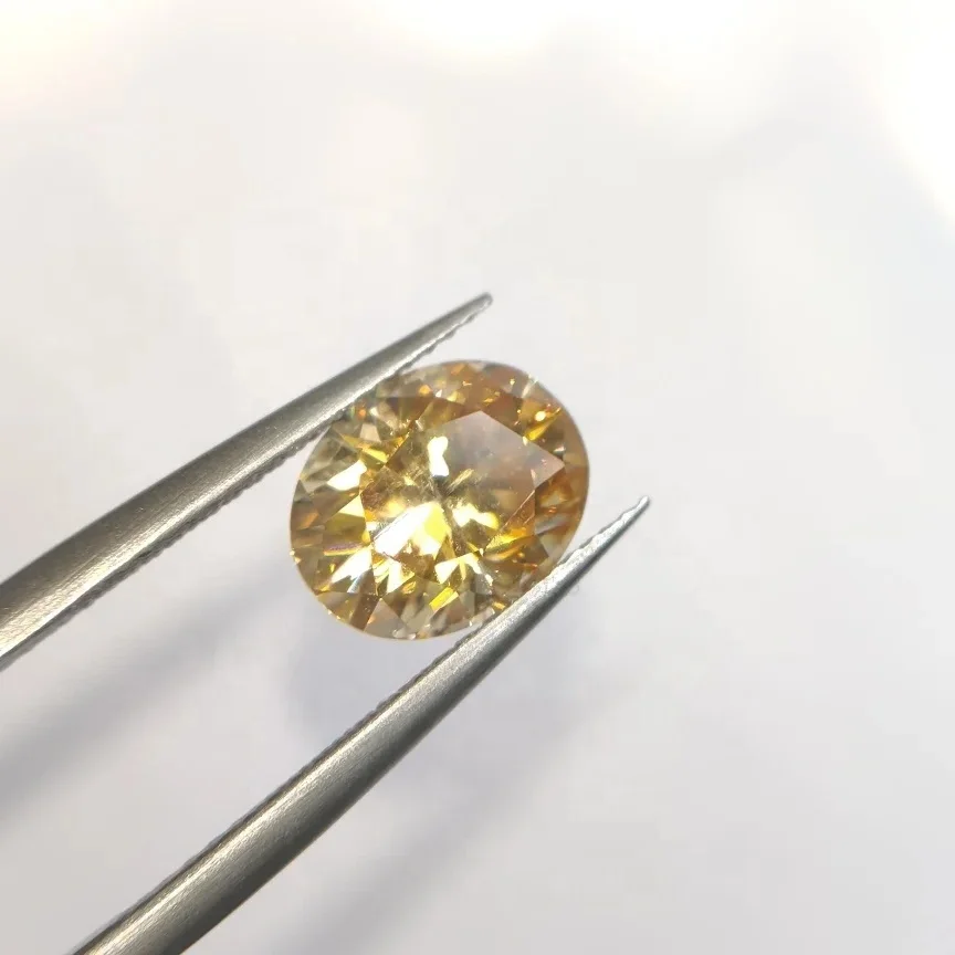 High Quality 5*7mm Gold Yellow Moissanite Stones Champagne Color 1carat Oval Moissanite Stone For Jewelry Making