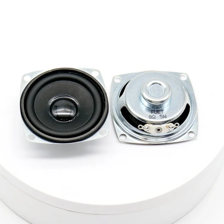 FUET 2 Inch 50*50mm Square Inner Magnetic Full Frequency Speaker Rubber Edge 4 Ohm 5W Woofer Speaker