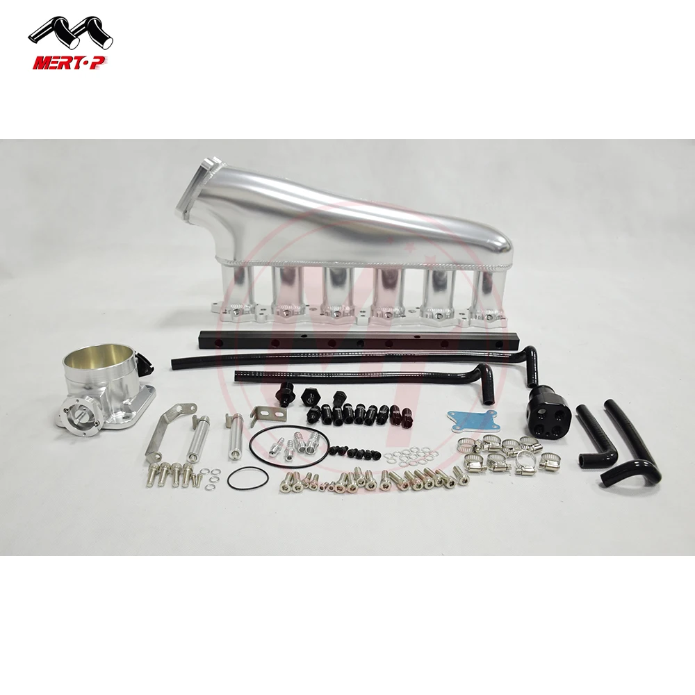 90mm single throttle body Ni**ss**an RB26 billet intake manifold with 6 injector