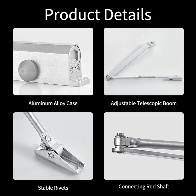 Listed Commercial Door Closer 60-80KG  Heavy Duty Adjustable Grade 1 Standard Automatic Door Closer