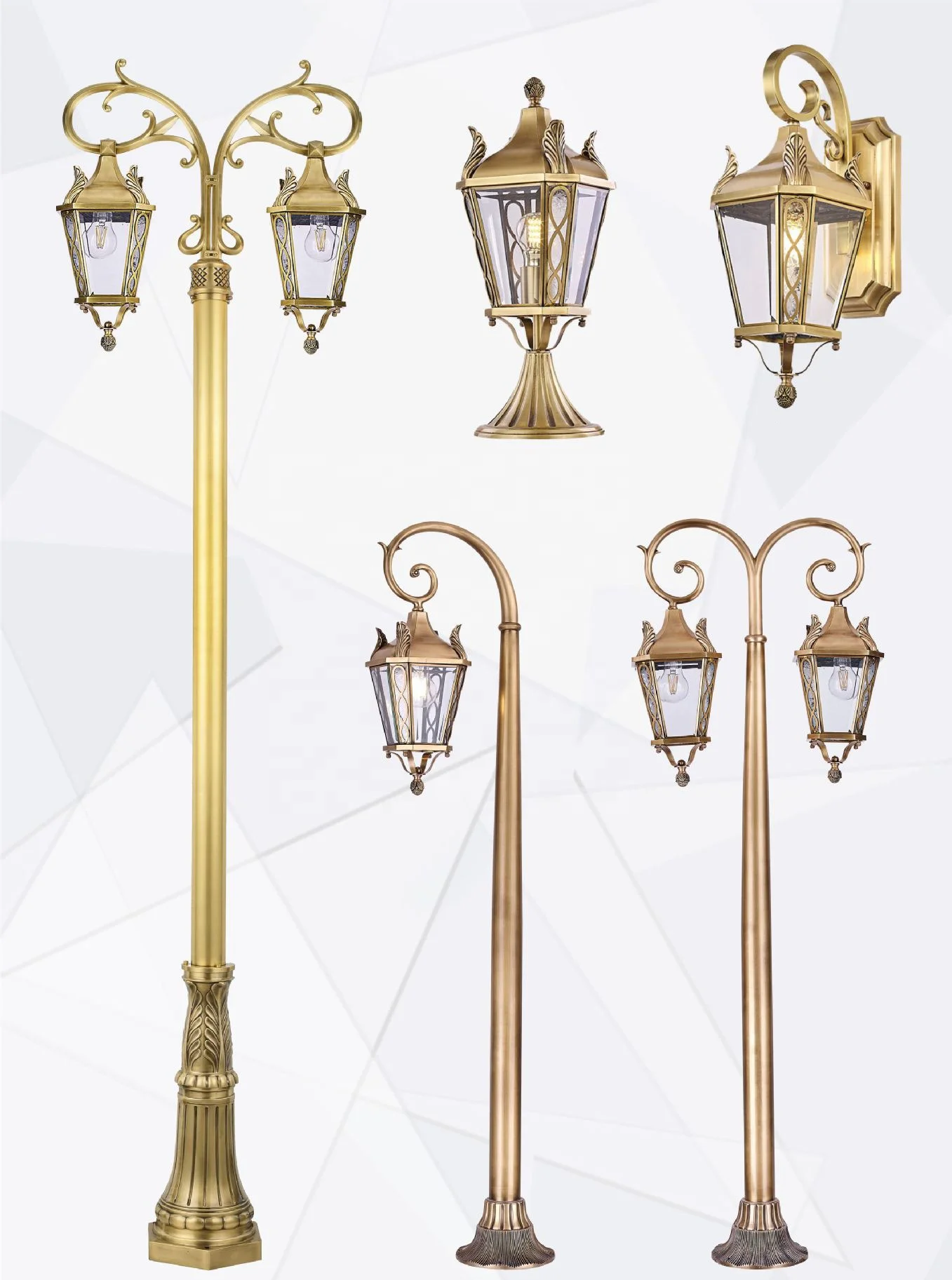 Luxury all copper palace European e27 waterproof outdoor garden light classical decoration indoor/outdoor decorative light