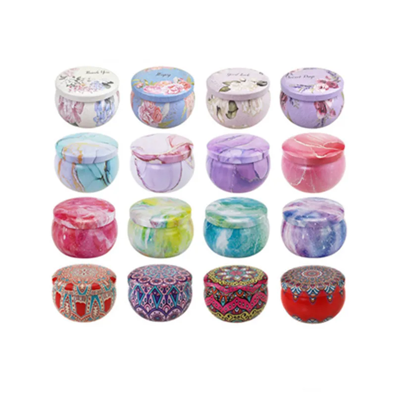 Top sale 4OZ Stock Round metal tea candy container tin can gift box tinplate jar scented candle jar