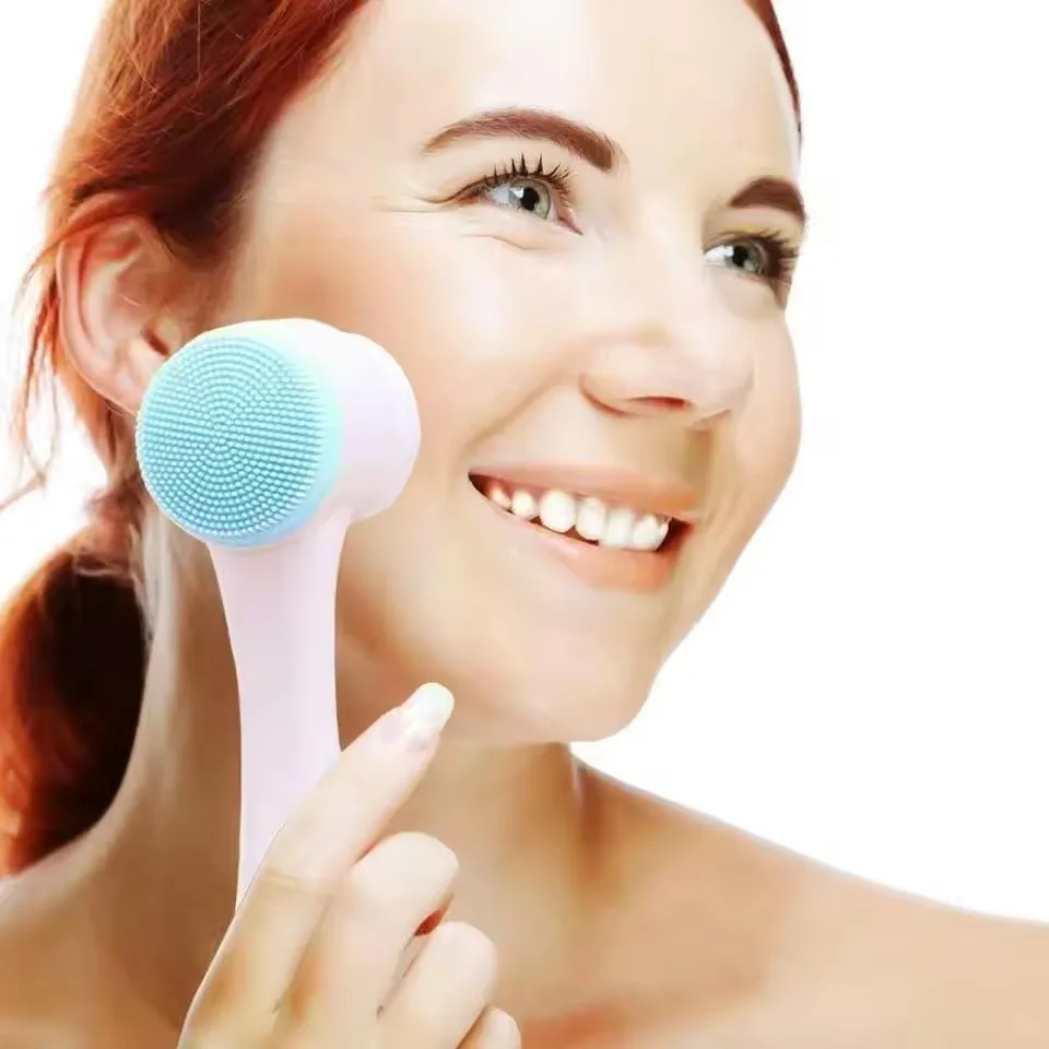 Double-sided face cleansing brush Brand easy carry soft hair facial deep cleaning brush Facial Brush