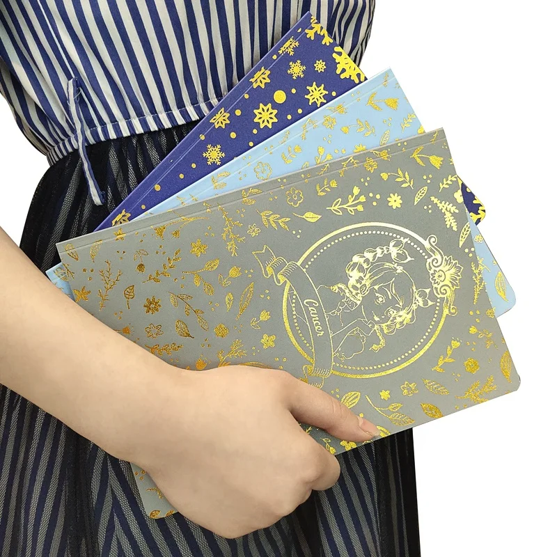 Wholesale Bulk Stationary Notebook A5 For Students Holi Constellation Gold Foil Logo Customized notebook Star Sign Diary