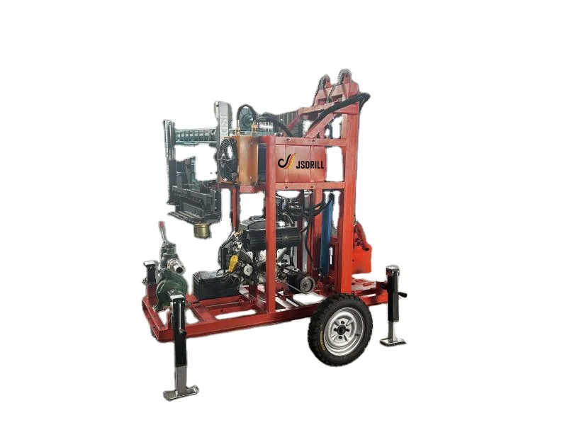 Factory direct sales model beautiful and easy to transport wheel hydraulic water well drilling rig JSL-150