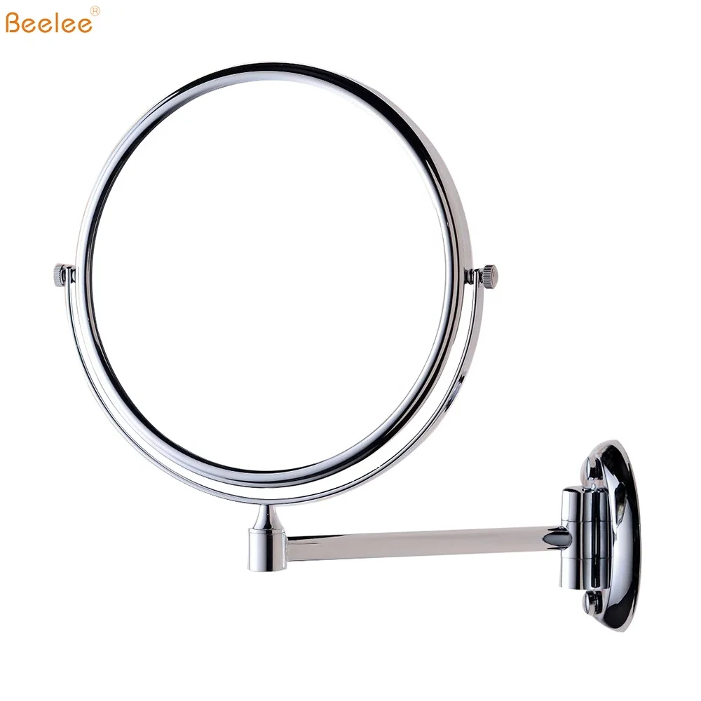 Beelee M0138 Wall Mounted Single Arm Extendable Magniyifng Cosmetic Mirror for Bathroom