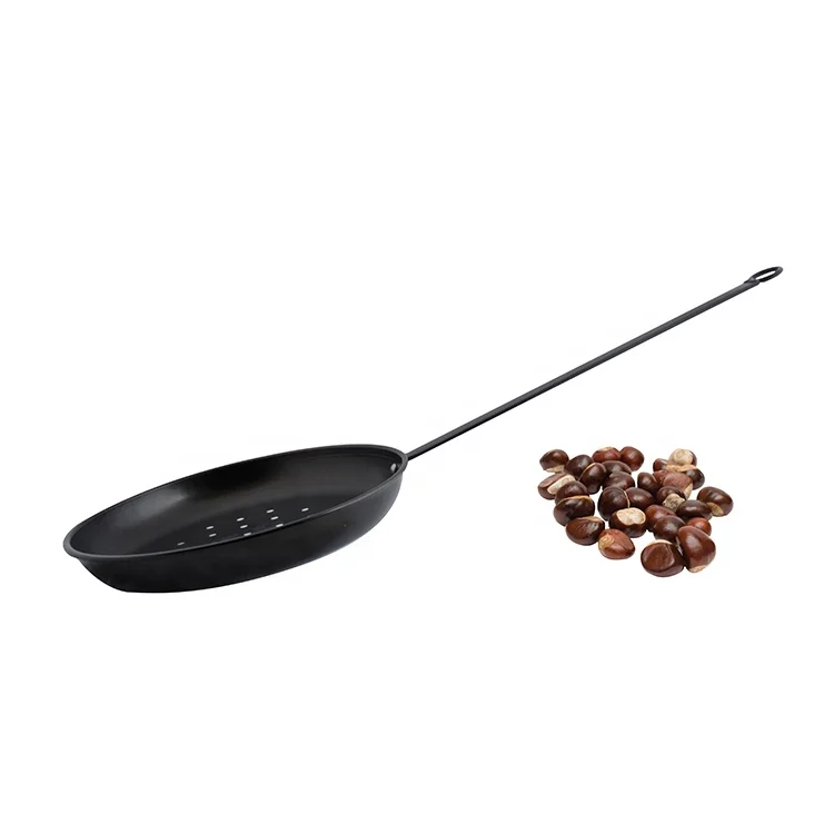 Esschert design Non-stick A Grade Quality Guaranteed Chestnut Pan Carbon Steel Cooking Friying Pan