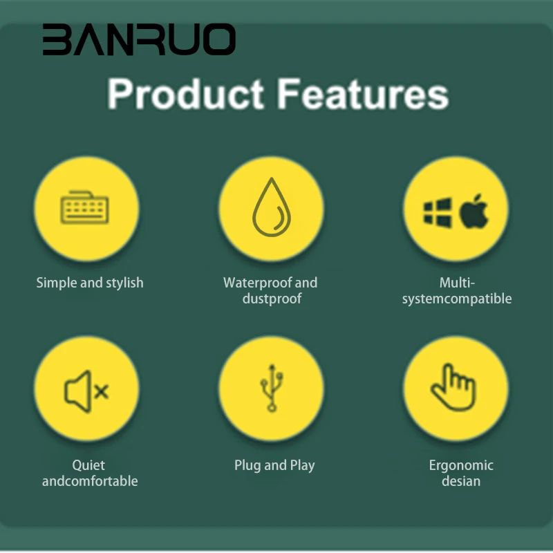 Hot Sales Universal Slim Chocolate Water Drop Keys Embedded With 12 Composite Multimedia Keyboard Ergonomic Keyboard Mouse Set