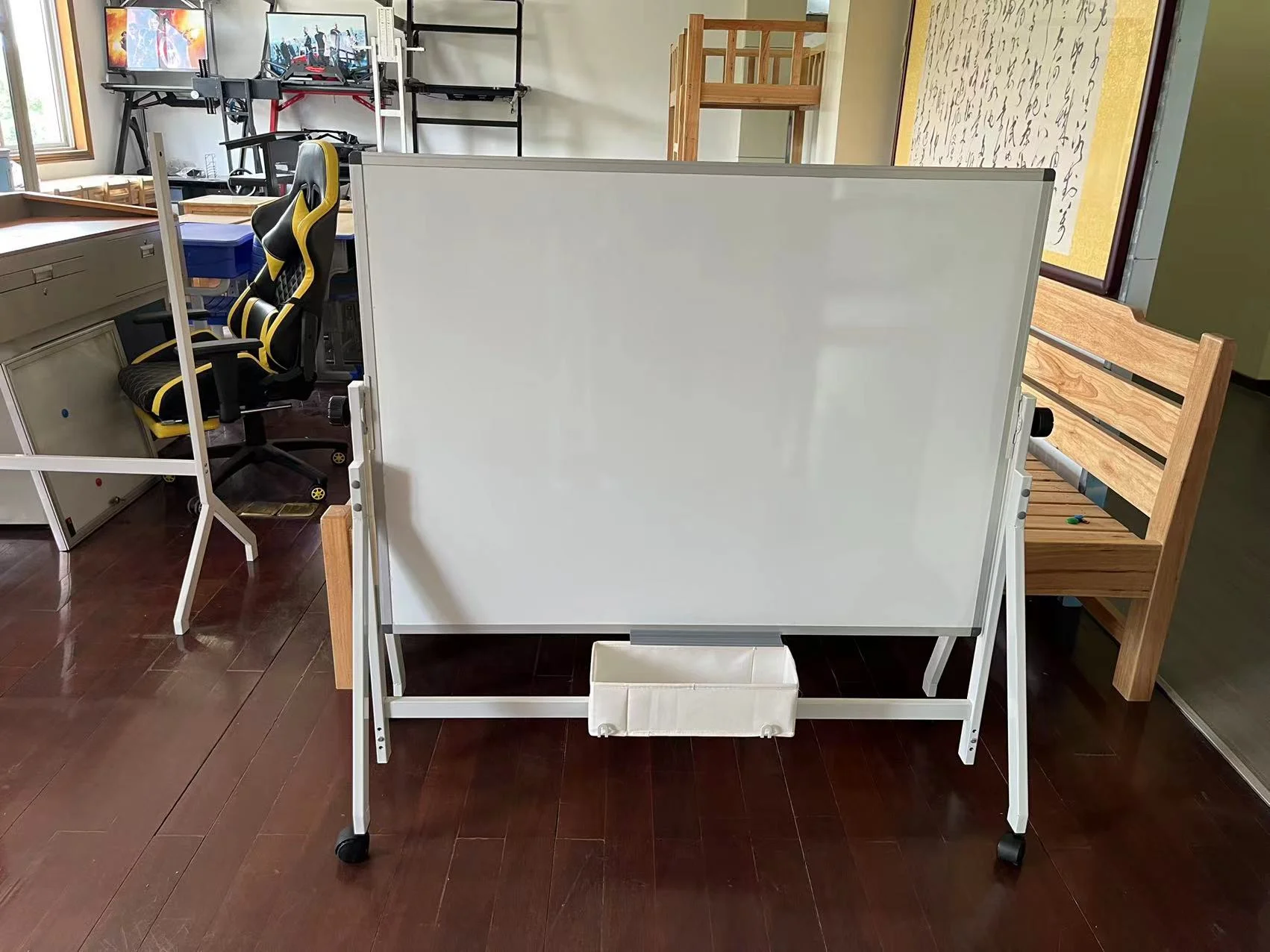 Hot sale 90*120cm school white board lifting with pulley adjustable lifting, easy to teach