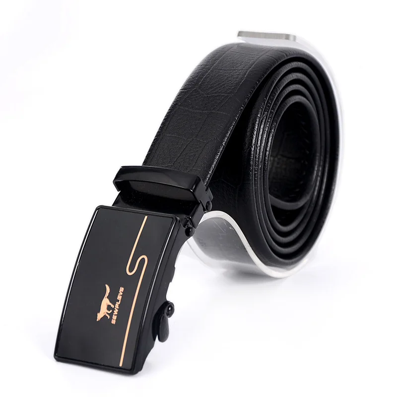 Износостойкий новый мужской деловой Повседневный ПВХ ремень акриловый Железный автоматический ремень с пряжкой для брюк дешевый высокое качество