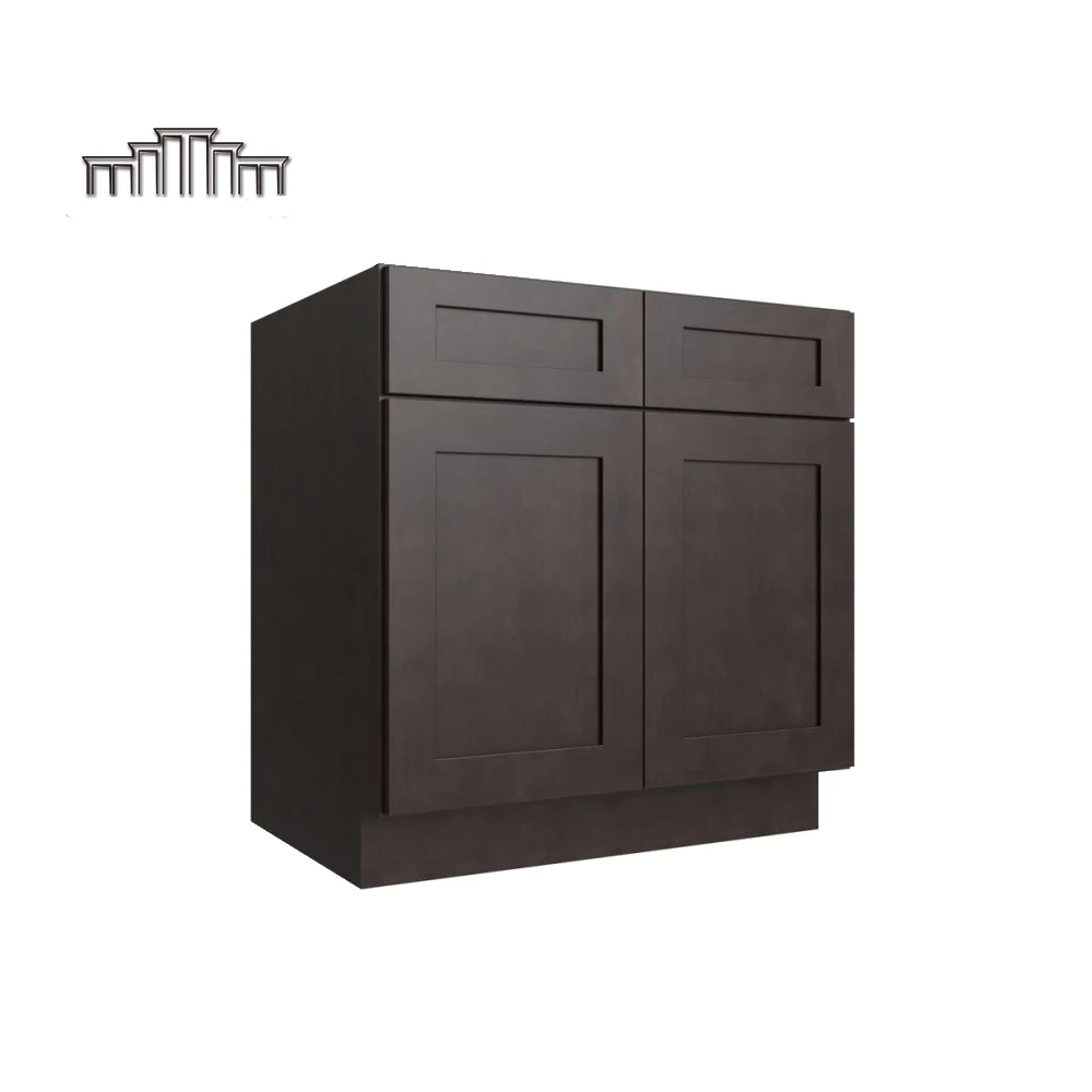 Modern Apartment Project Modular RTA Kitchen Cupboards Solid Wood Kitchen Cabinet Storage Rack from Vietnam Factory