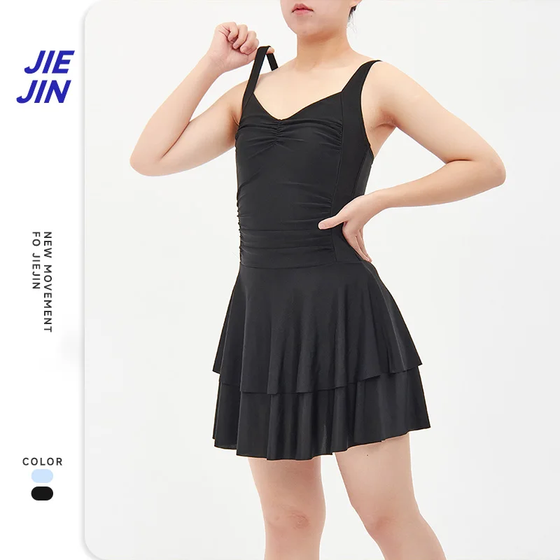 Swim Skirt Women Black One Piece Swimsuit For Women Girls Elegant Black Swimwear Swim Dress Summer Wear