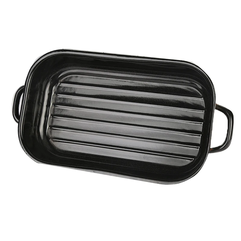 Wholesale black square enamel baking pan custom made baking tray for oven