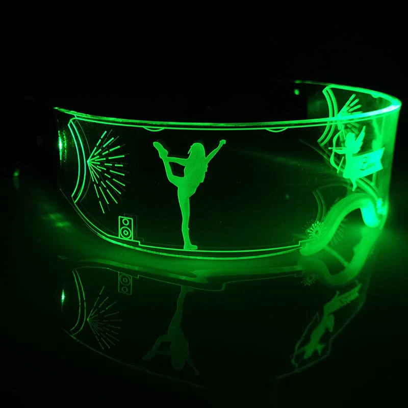 MADESHINE Luminous Acrylic Robert Halloween Party Decoration Glow in The Dark Lighting Cyberpunk Flashing Neon LED Glasses