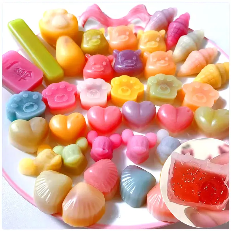 Wax Shell Candy With Jam Candy Oem Fruity Flavor Halal Hard Sweet Jelly Gummy Candy Coconut Sweet