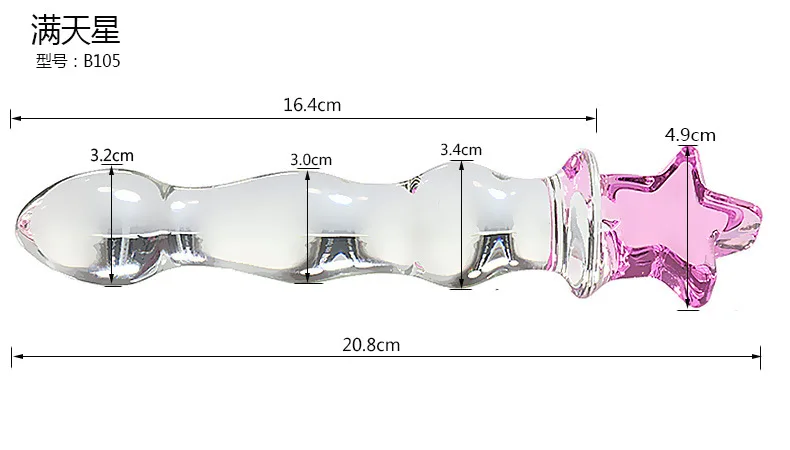 Erotic Products Women G-spot  Massager Crystal Glass Penis Dildo Pink Cute Glass Wand Sex Toys