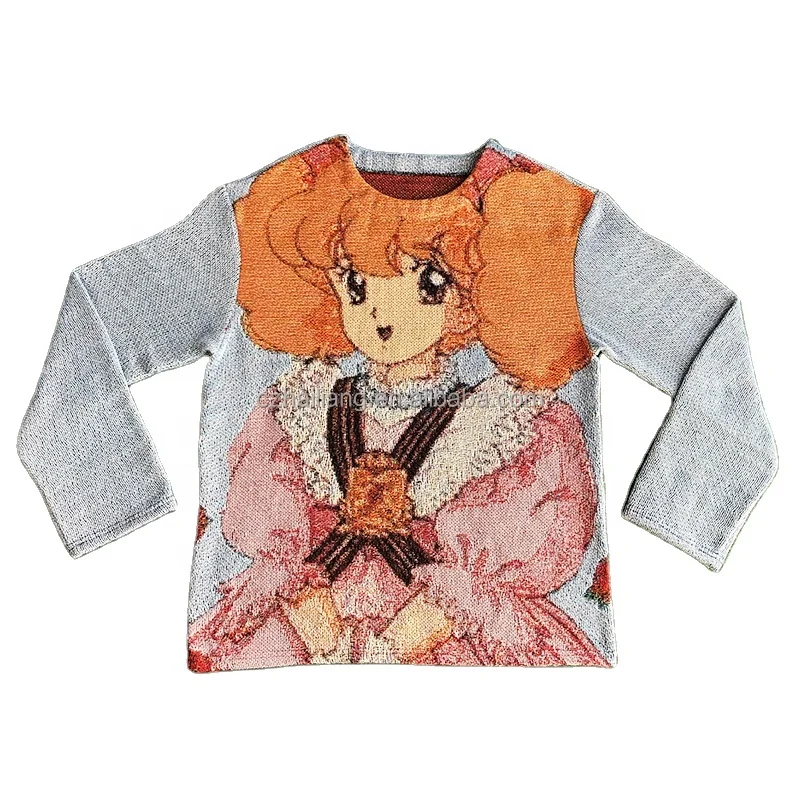 Custom Design Women Tapestry Hoodie Sweater Blanket hoodi Sweater Jumper tricot culture Knit Crop top tapestri sweater