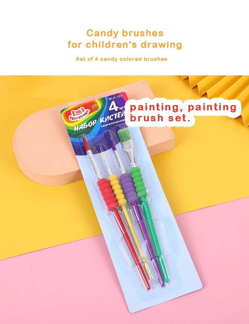 Paint Brushes Set 4 Different Tip Size Artist Paint Brush Nylon Hair Material Painting Brushes Set