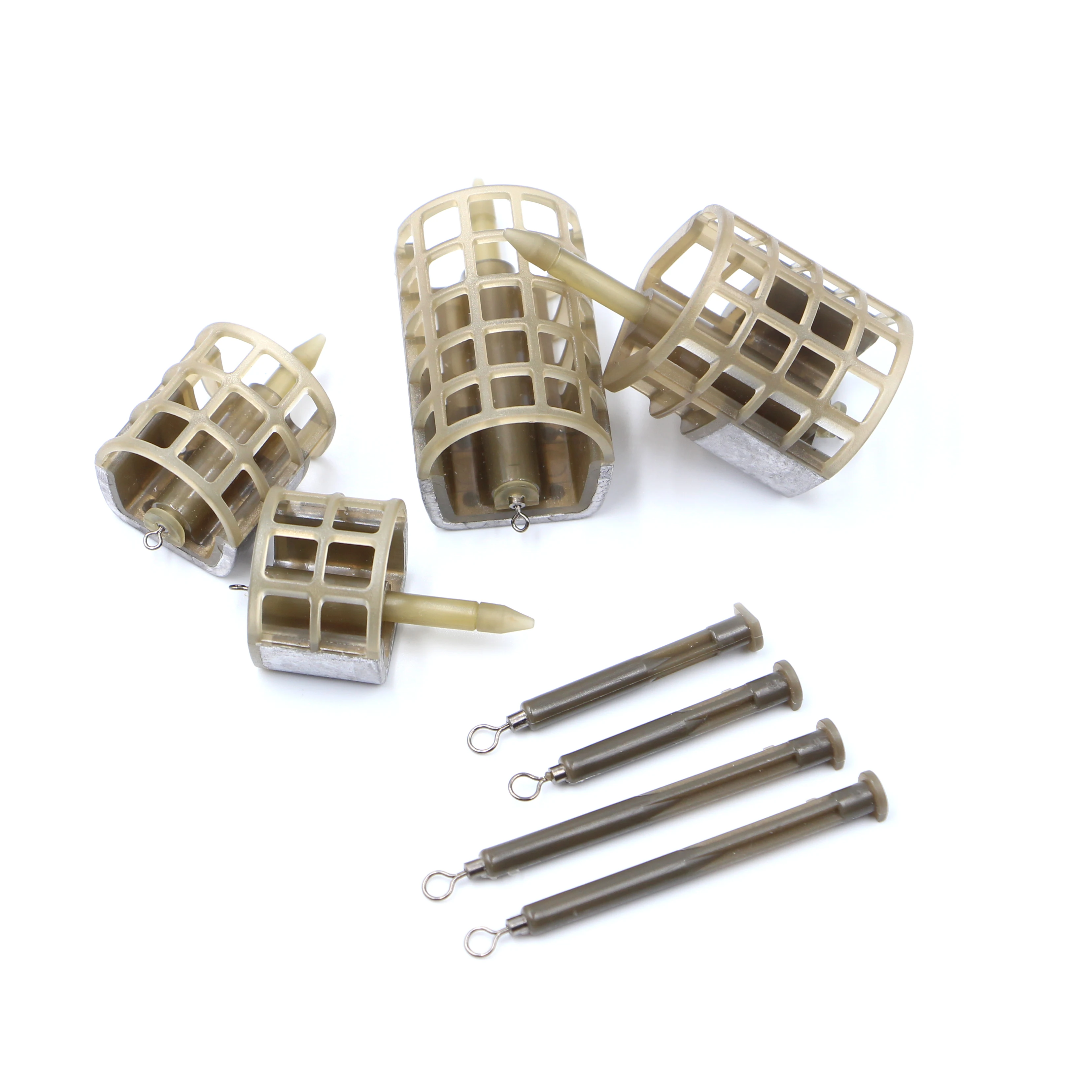 Высококачественные фидеры рыболовные аксессуары пластиковая и свинцовая приманка ловушка клетка метод фидера