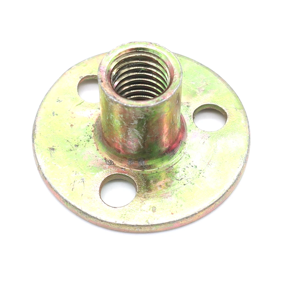 M8 M10 Steel Furniture Lock Nut Locknut Three Holes Flange Disc Base Nuts