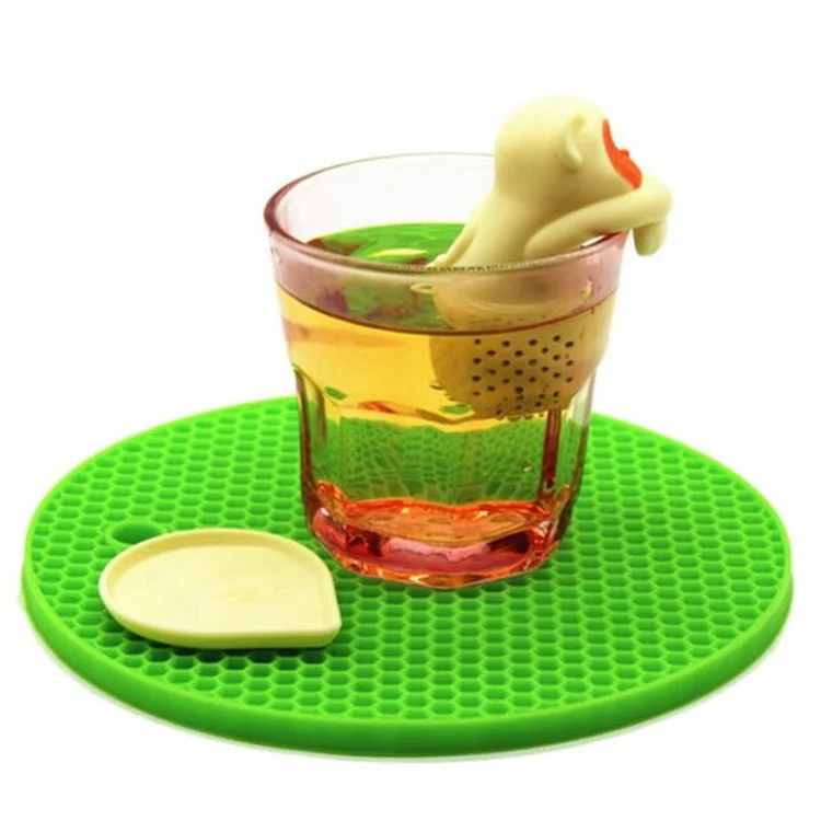 Силиконовый ситечко для заваривания чая, креативный ситечко для заваривания чая в виде животных, милый ситечко для заваривания чая в виде листьев, подарок