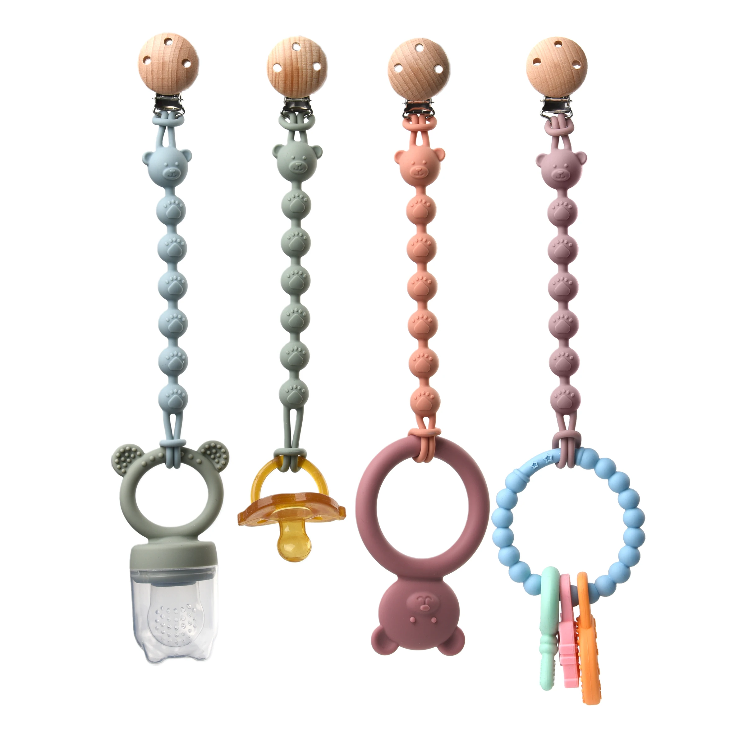 Amazon Hot New Pacifier Silicone Anti Drop Chain Silicone Anti Loss Pacifier Silicone With Anti Loss Pacifier