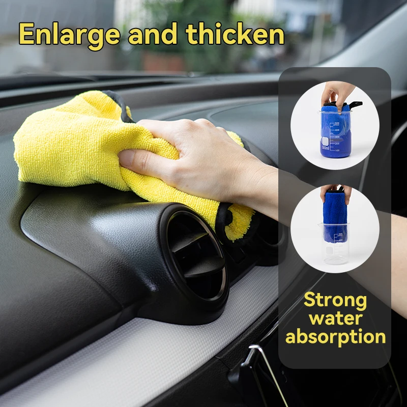 Custom Factory Absorbent Coral Fleece Microfiber Cleaning Cloth Microfiber Quick-Dry Car Towels Car Wash Polishing Towel