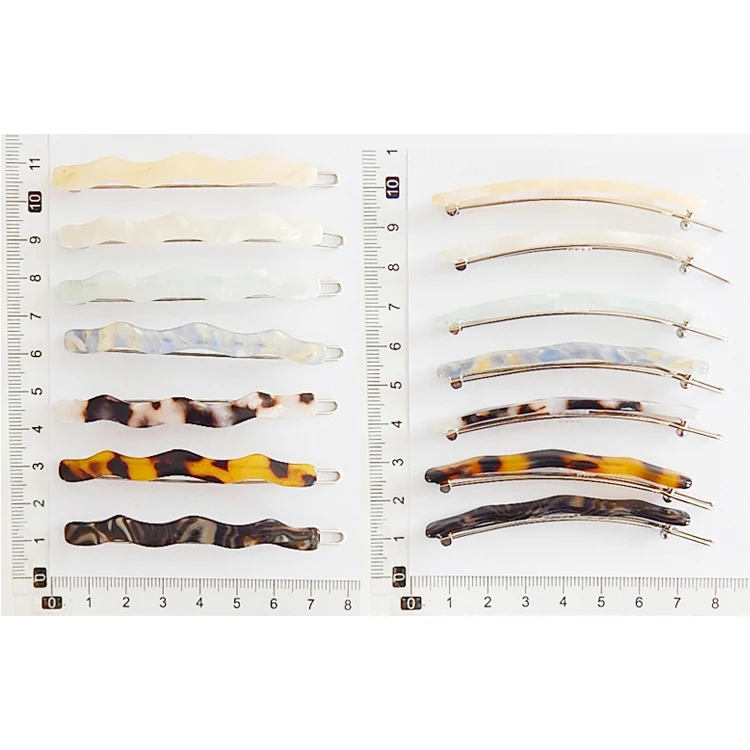 Simple design 7 colours customizable wave clip acetate hairpin bangs clip ladies hair pin clips