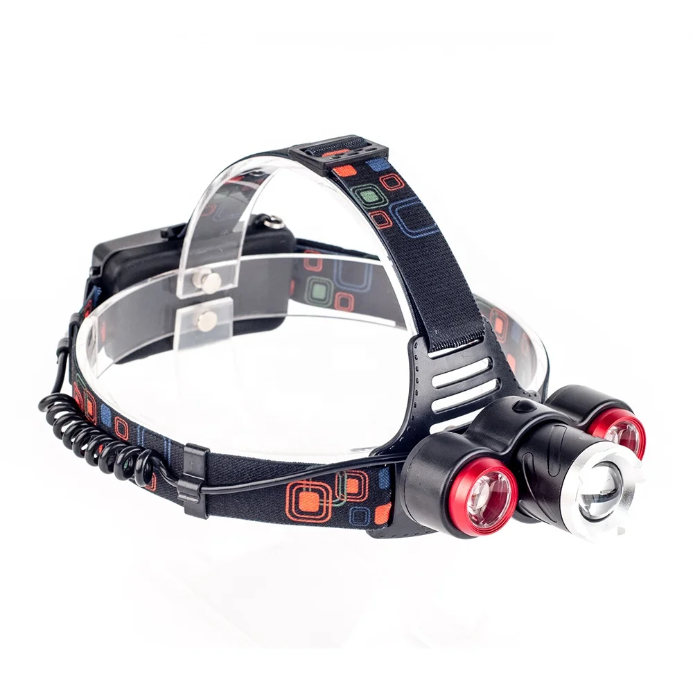 Factory Ultra Bright Long Range Zoom Function T6 Camping Lights Outdoor Headlight Waterproof Head Torch LED Headlight Lamp
