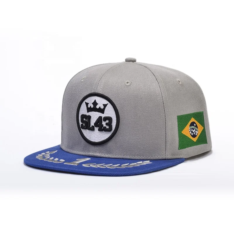 OEM Wholesale print 6 panel 3D Embroidery Logo Sports Mens Flat Brim Gorras Custom Hip Hop Yupoong Snapback Caps Hats