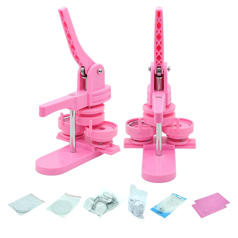 Manual Button Badge Making Machine Structurere School Button Badge Making Machine DIY Custom Gift Metal Heat Press Machine Green