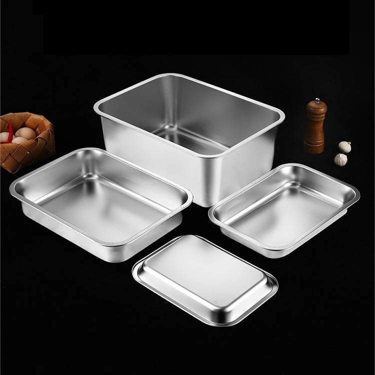 Rectangle Bake Pan Non Stick Kitchen Bakeware Stainless Steel Oven Use Cookie And Baking Sheets Cake Baking Tray