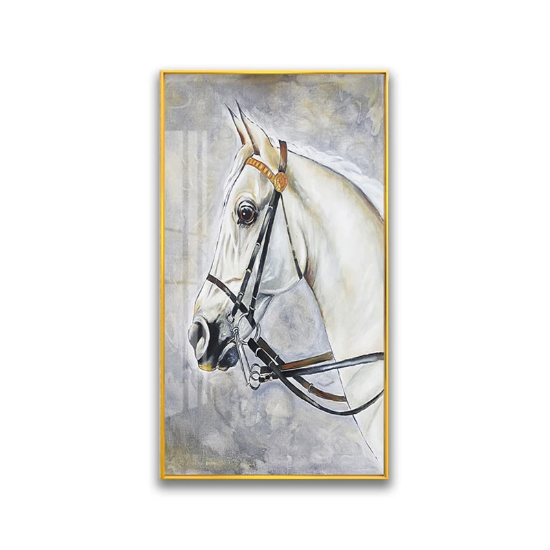 Wholesale custom modern abstract horses Crystal Porcelain Painting For Decor