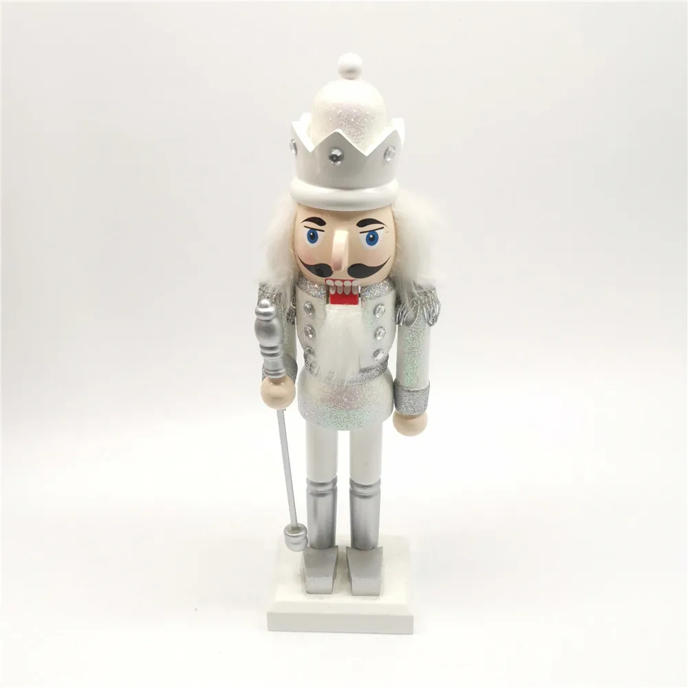 New Product 10 Inches Christmas Nutcracker Soldier Wooden Sliver Soldier Nutcracker For Christmas Decoration