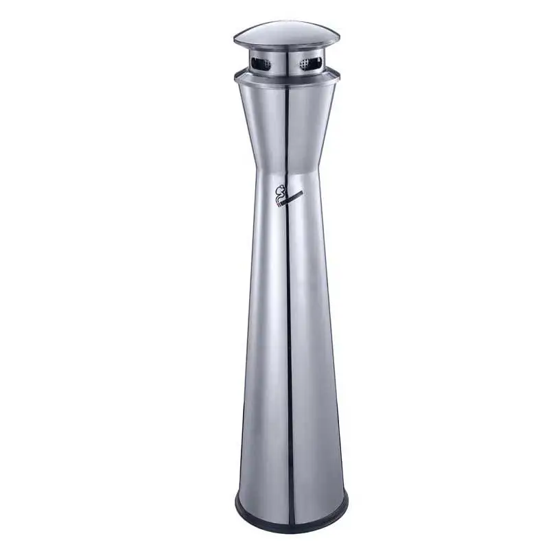 outdoor round stainless steel solid metal ashtray street and shopping mall standing ashtray bin